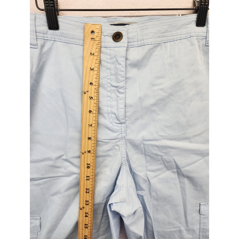 Karen Scott Blue Tummy Control Cargo Bermuda Short Size 16 Coastal Summer Casual - Picture 7 of 11